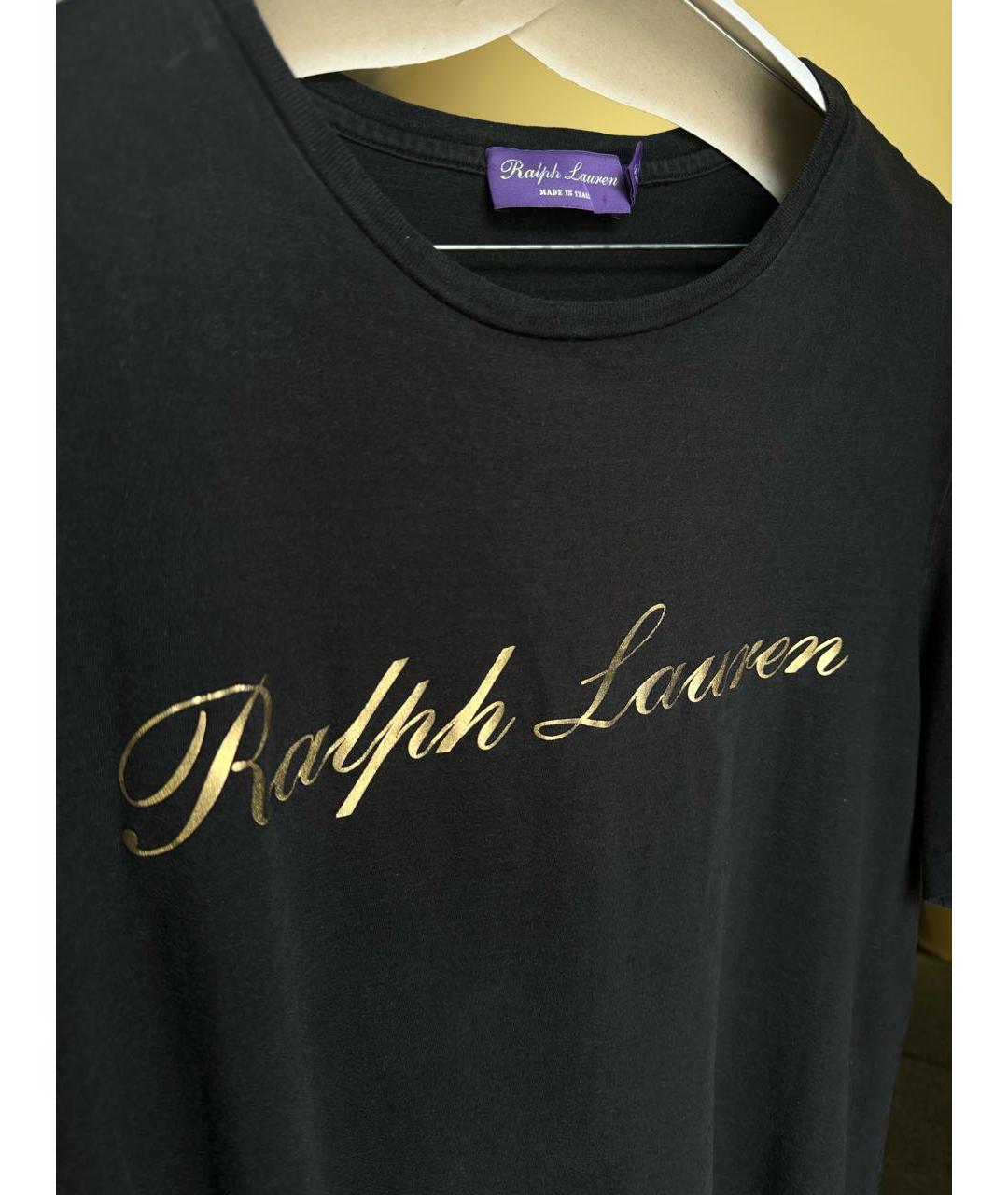 RALPH LAUREN PURPLE LABEL Черная хлопковая футболка, фото 5