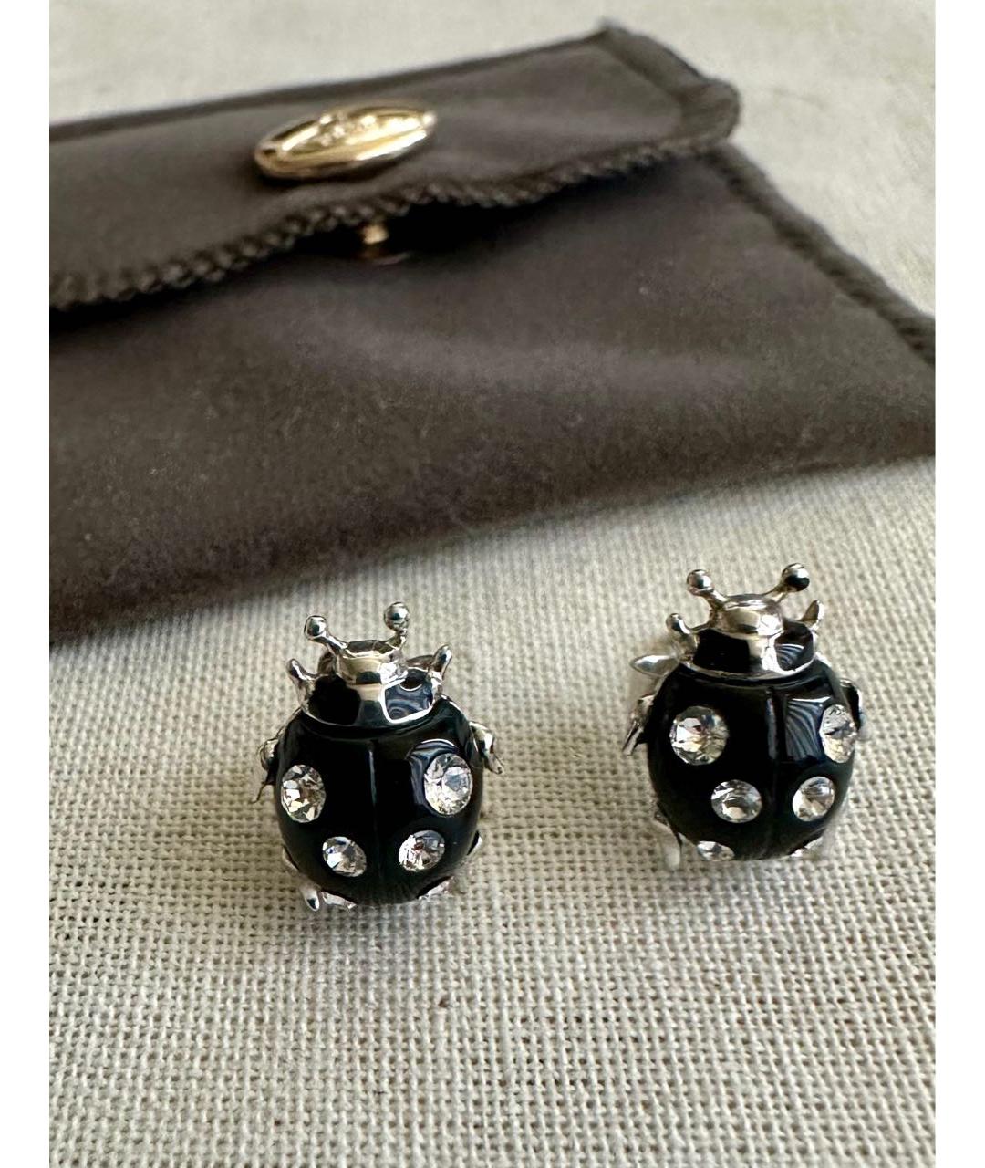 VIVIENNE WESTWOOD Черные серебряные серьги, фото 4