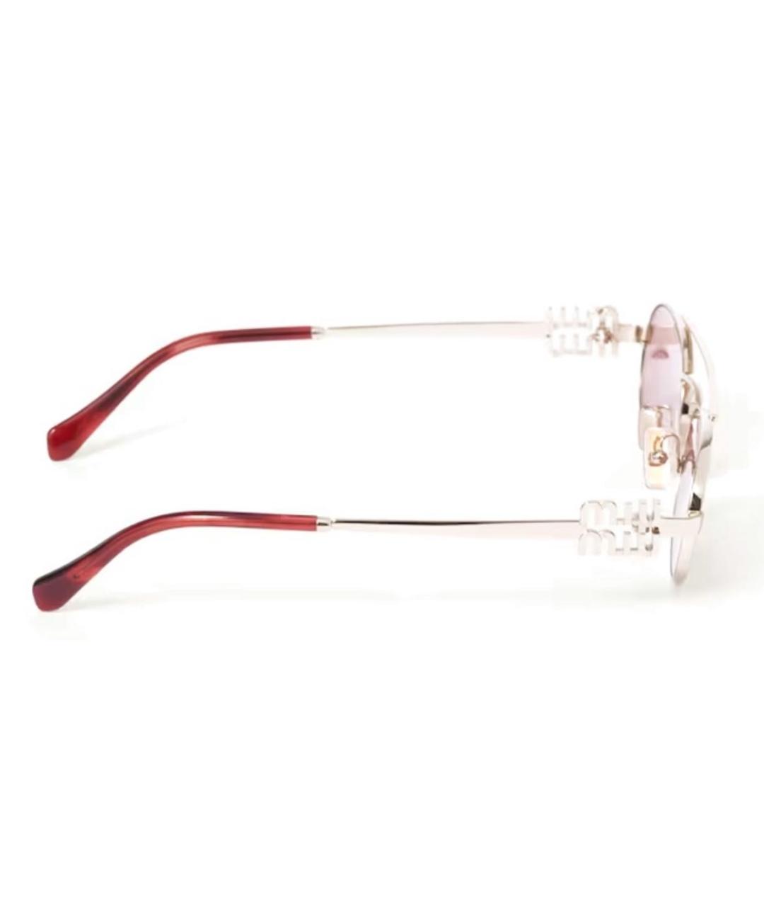 MIU MIU Серебряные металлические солнцезащитные очки, фото 3
