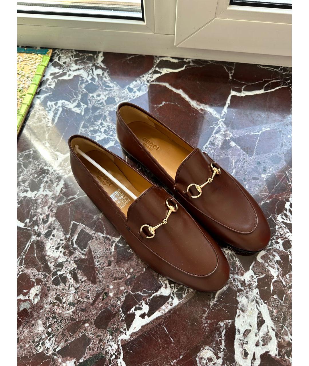 GUCCI Коричневые кожаные лоферы, фото 5