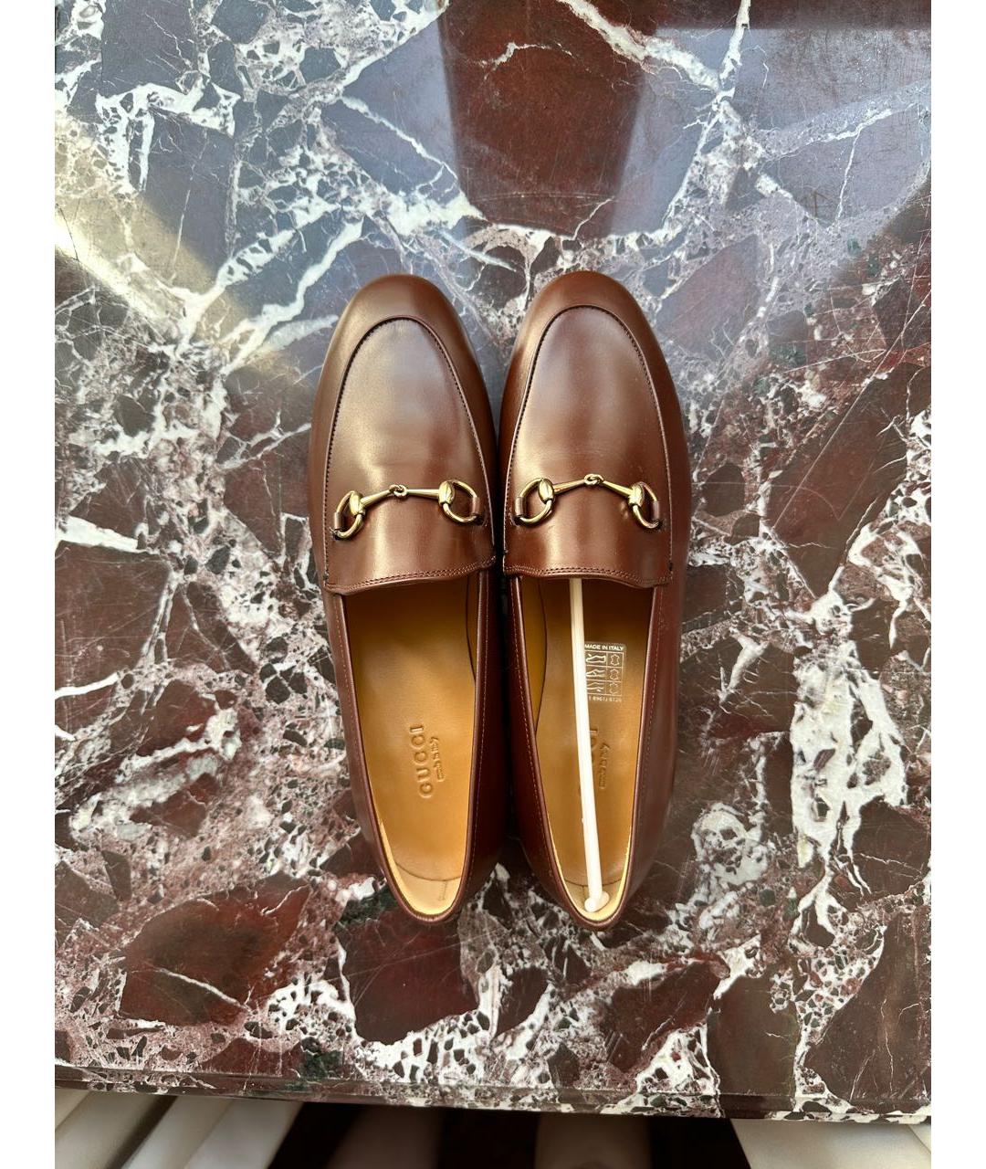 GUCCI Коричневые кожаные лоферы, фото 3