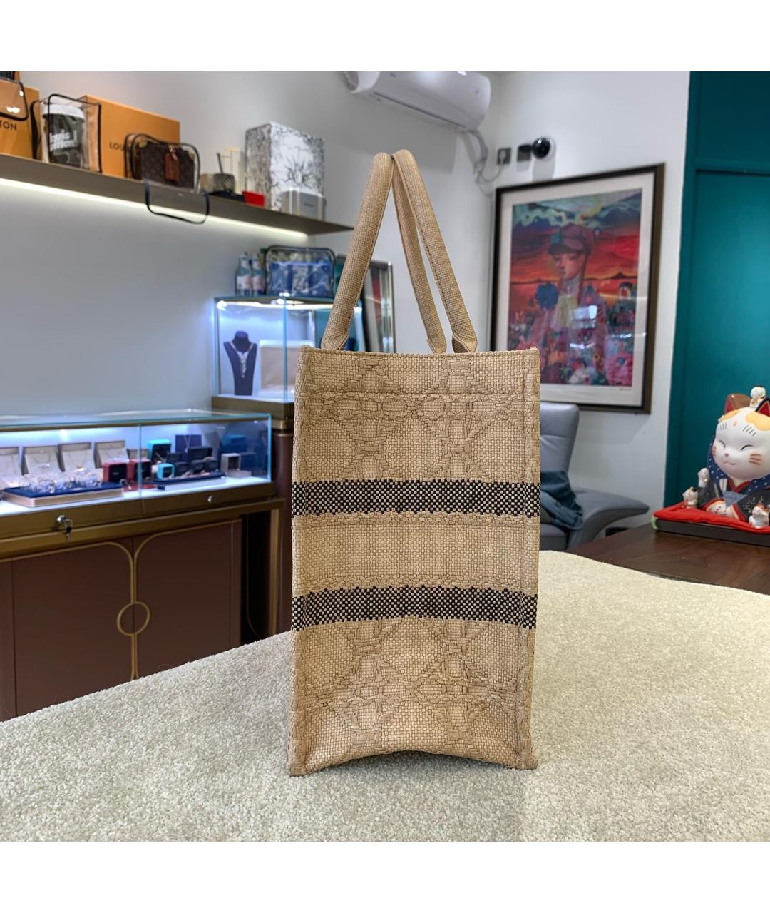 CHRISTIAN DIOR Бежевая пелетеная сумка тоут, фото 5