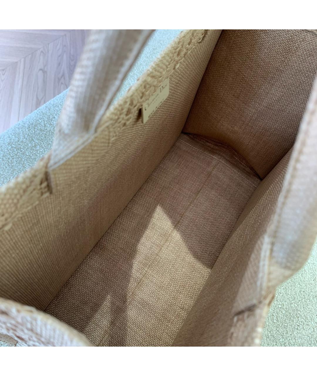 CHRISTIAN DIOR Бежевая пелетеная сумка тоут, фото 4