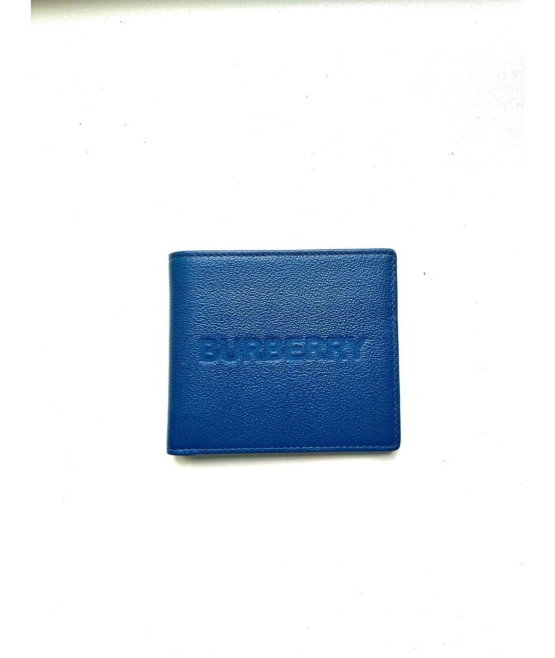BURBERRY Темно-синий кожаный кошелек, фото 6