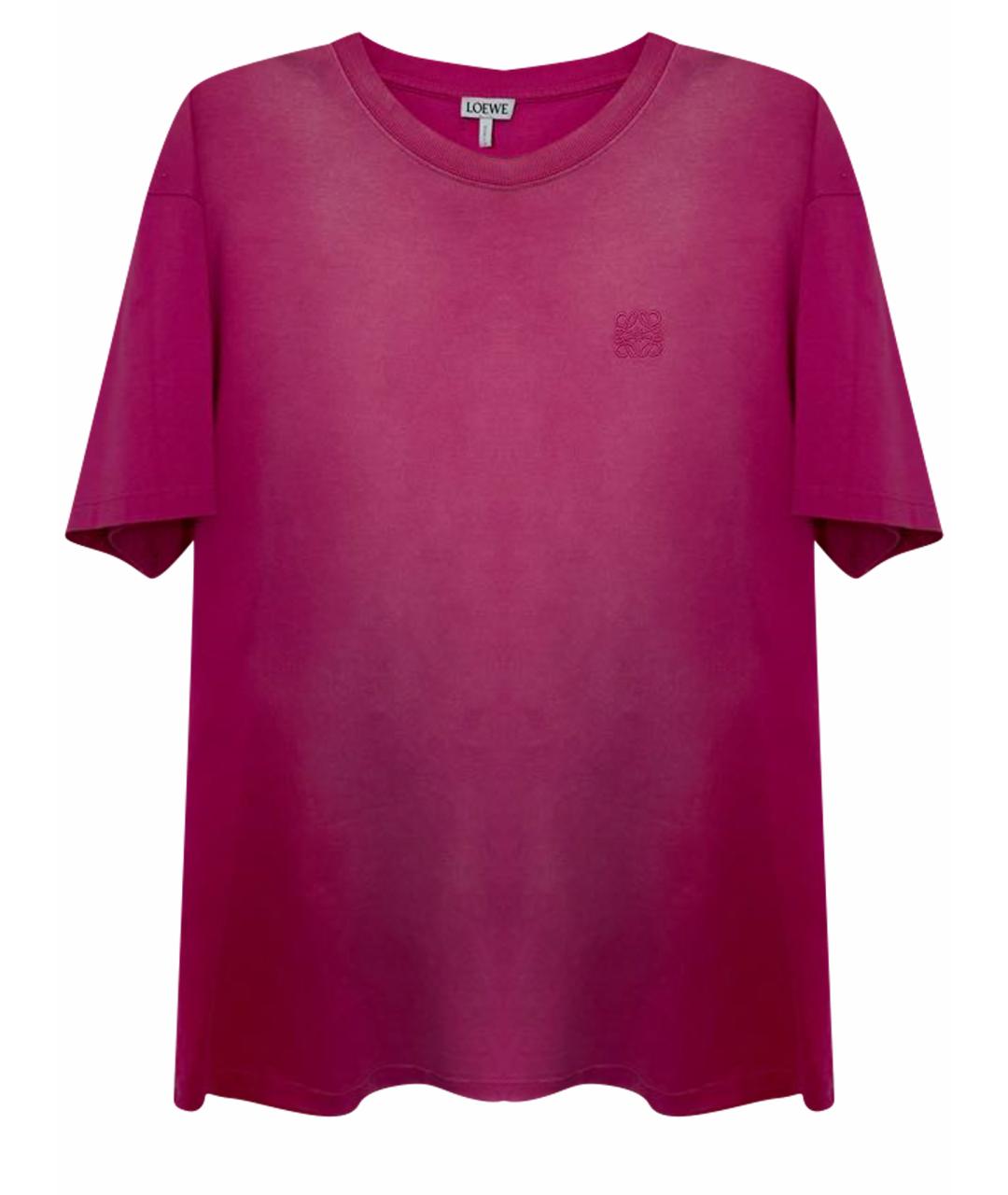 LOEWE Розовая хлопковая футболка, фото 1