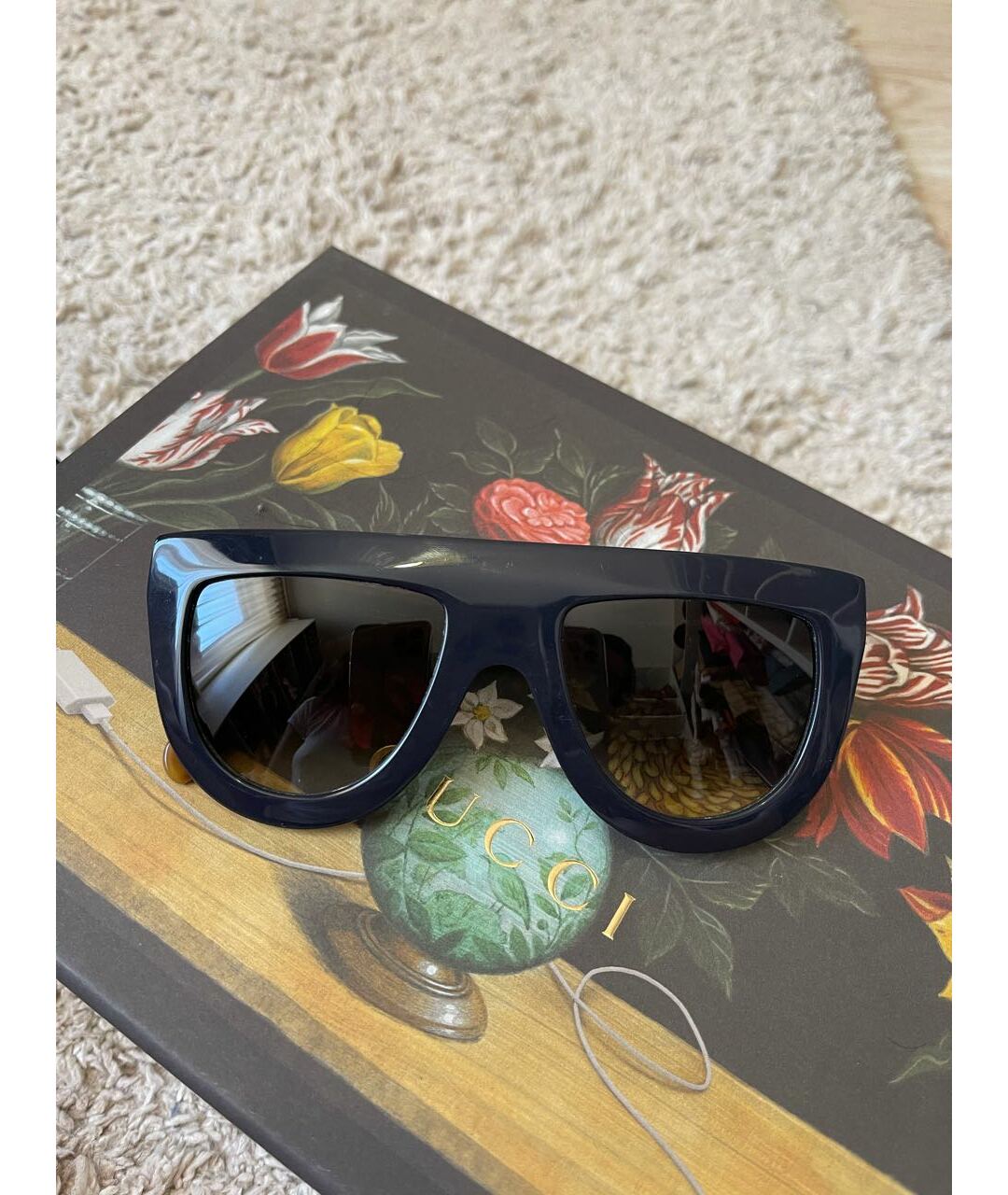 CELINE PRE-OWNED Темно-синие пластиковые солнцезащитные очки, фото 5