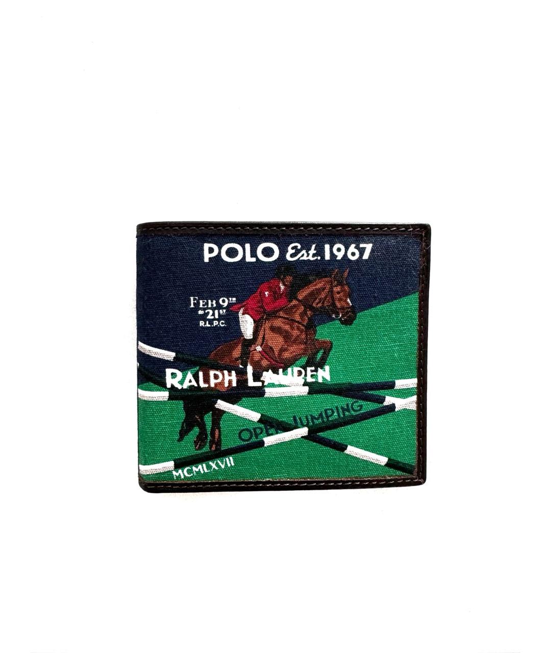 POLO RALPH LAUREN Зеленый кожаный кошелек, фото 2