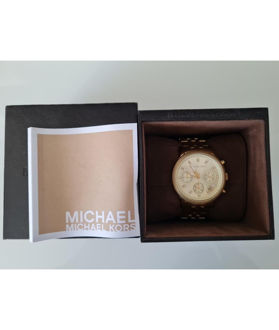 MICHAEL KORS Золотые стальные часы, фото 4