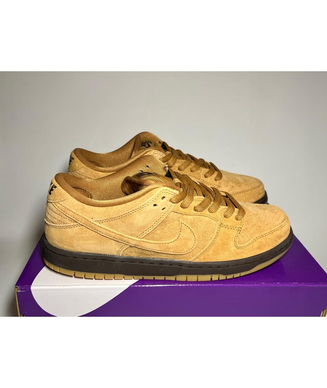 NIKE Желтые замшевые низкие кроссовки / кеды, фото 7