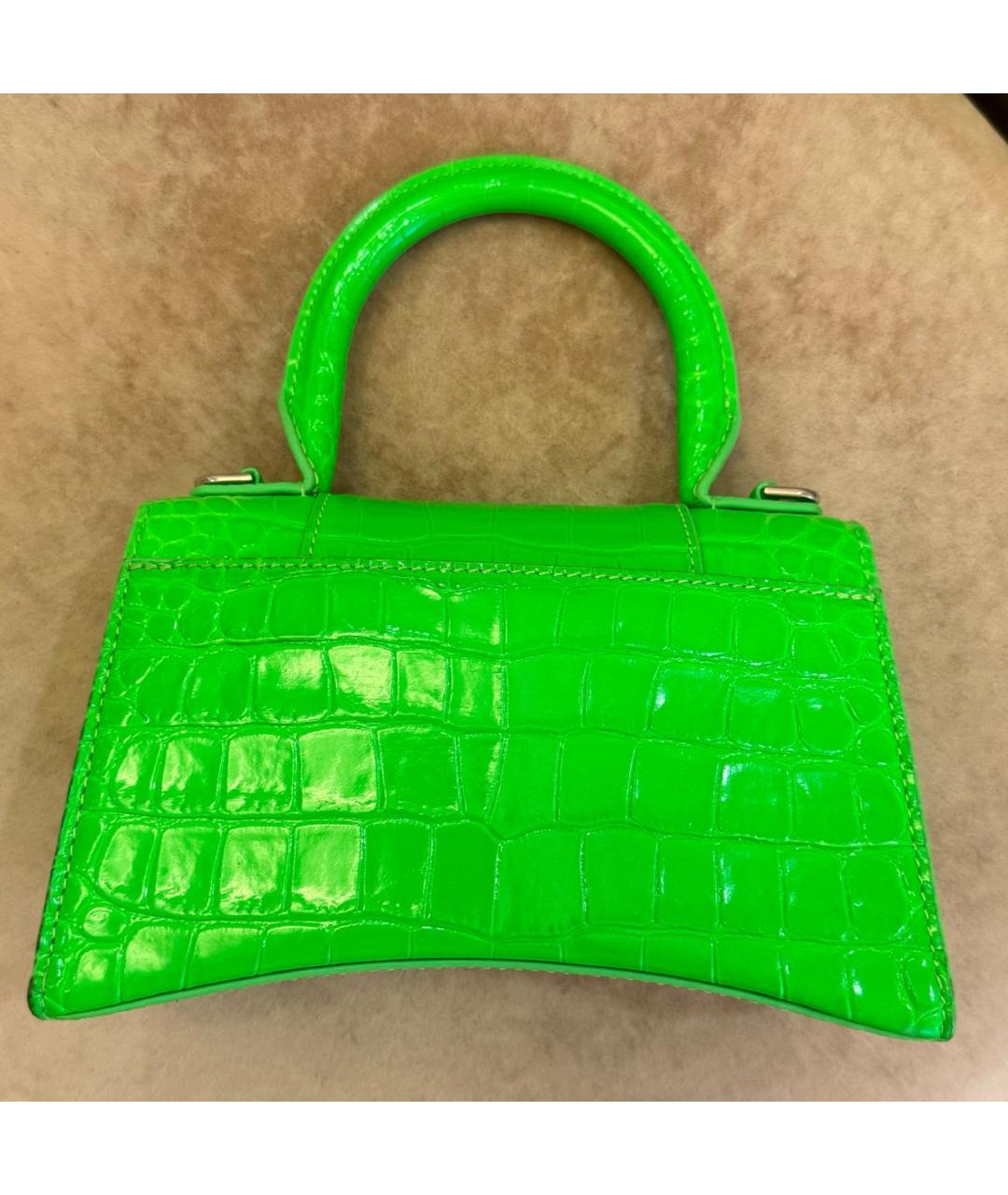 BALENCIAGA Зеленая сумка через плечо из лакированной кожи, фото 2