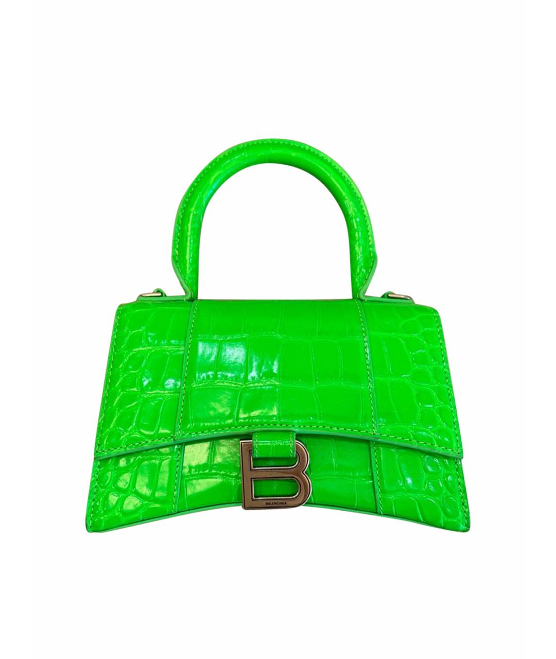 BALENCIAGA Зеленая сумка через плечо из лакированной кожи, фото 1