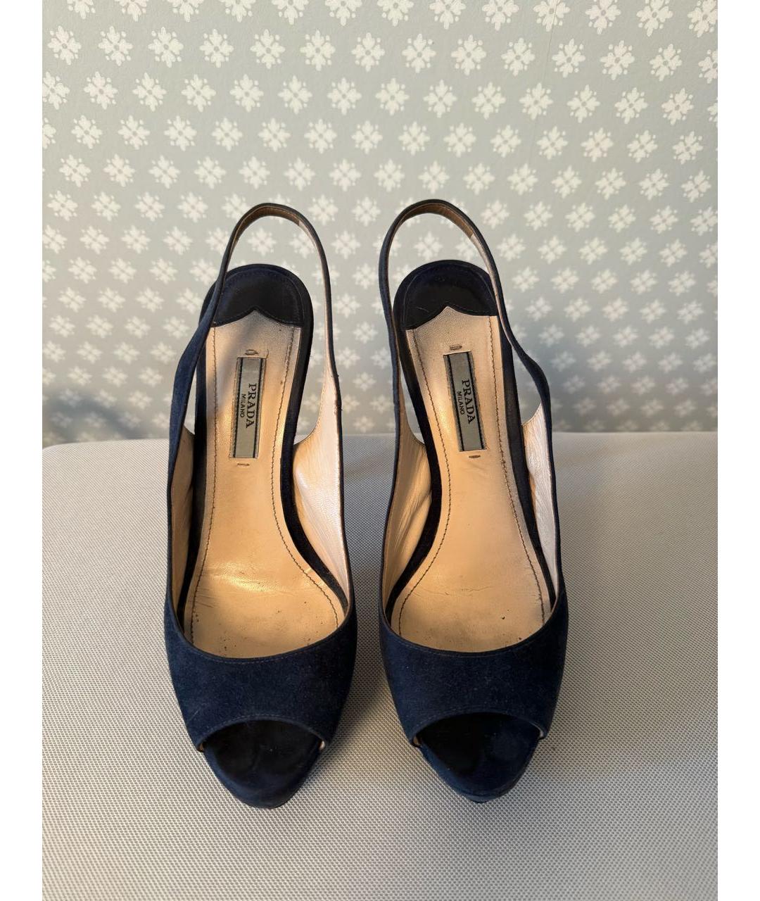 PRADA Темно-синие замшевые туфли, фото 2