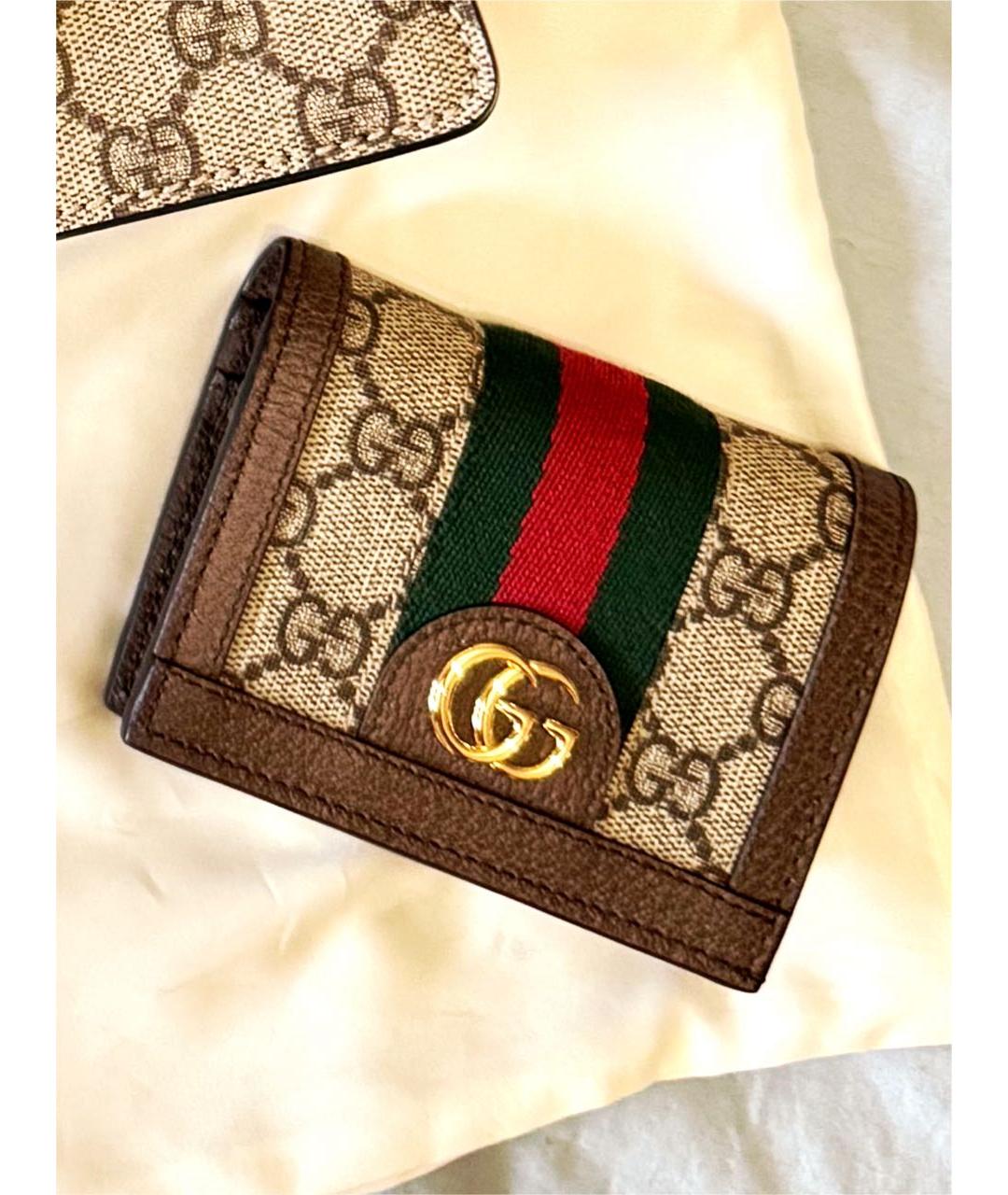 GUCCI Коричневый кожаный кошелек, фото 2