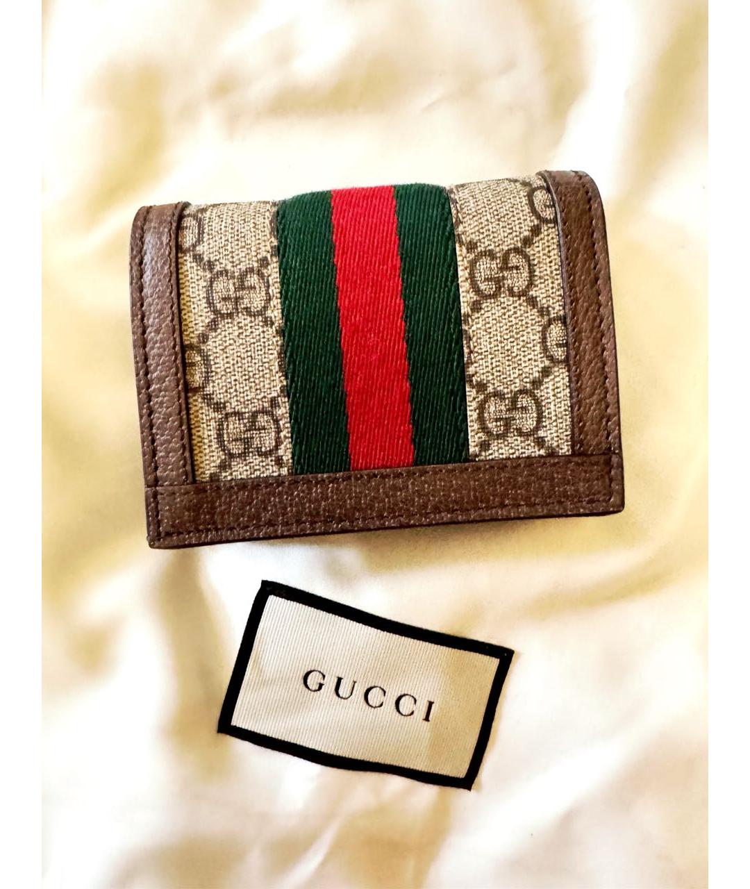 GUCCI Коричневый кожаный кошелек, фото 3