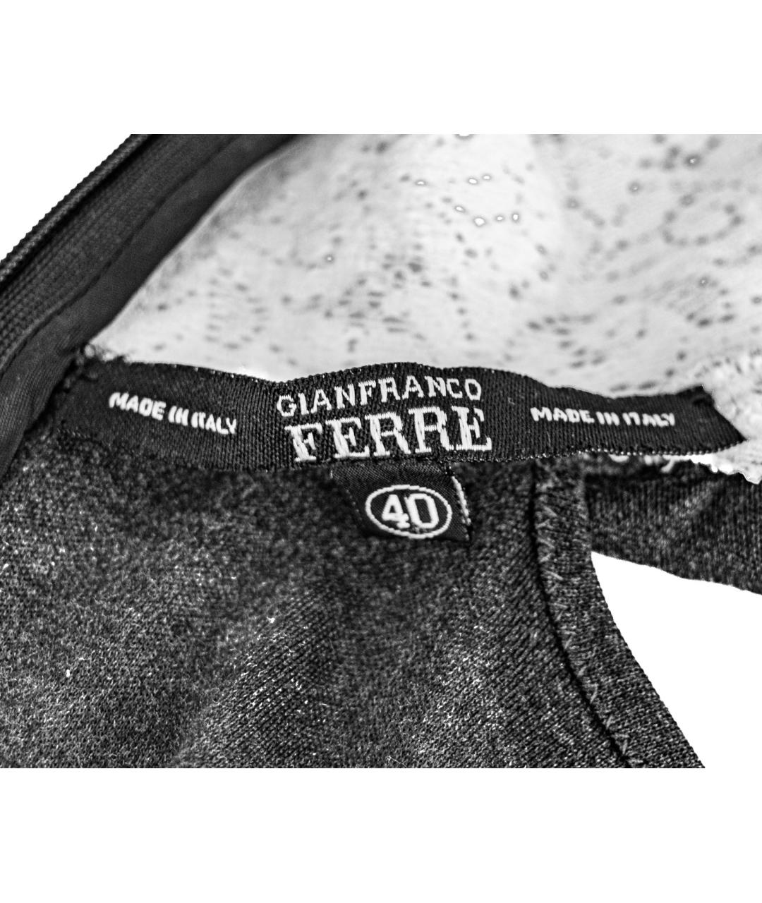 GIANFRANCO FERRE Антрацитовая вискозная блузы, фото 6