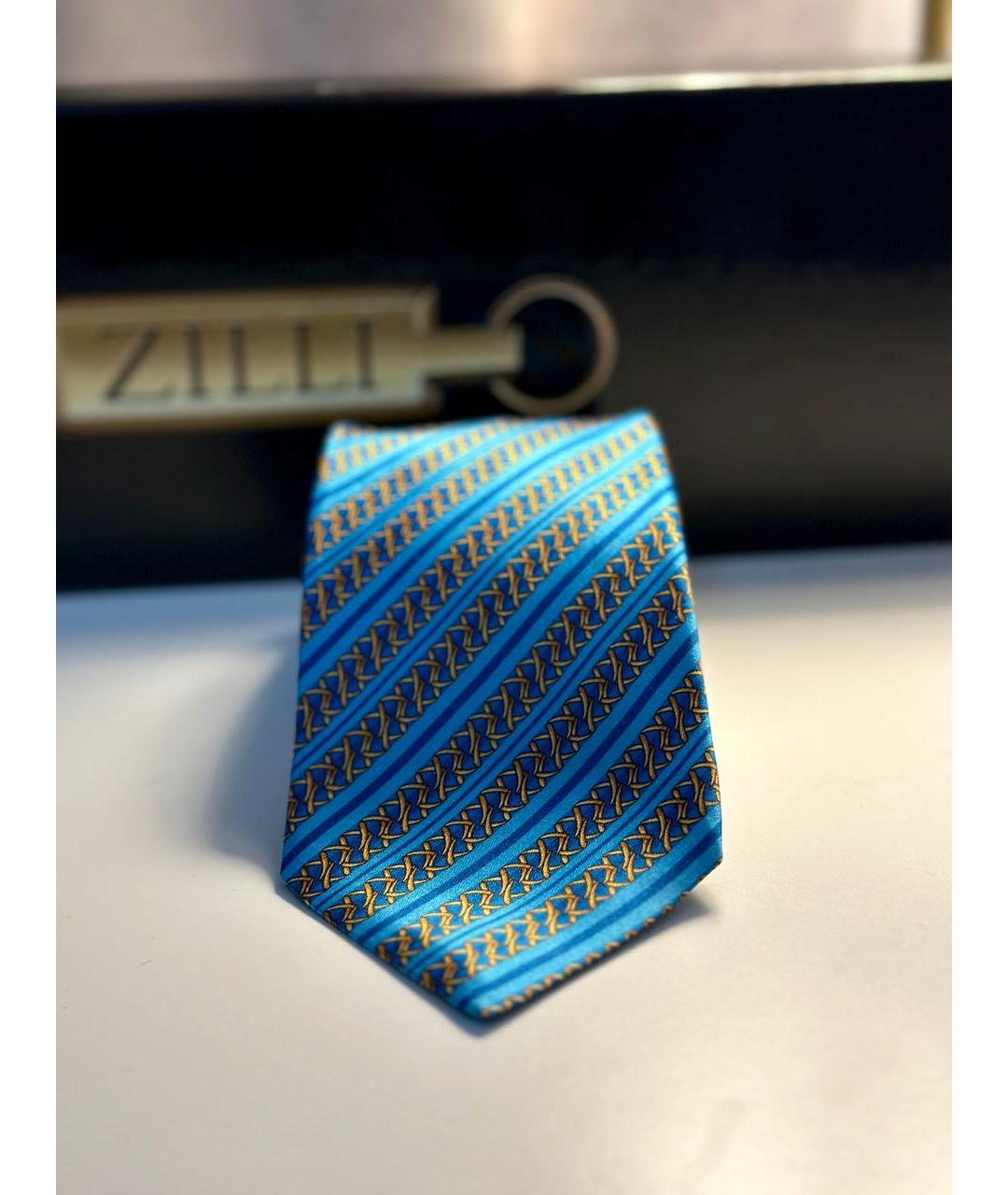 ZILLI Бирюзовый шелковый галстук, фото 6