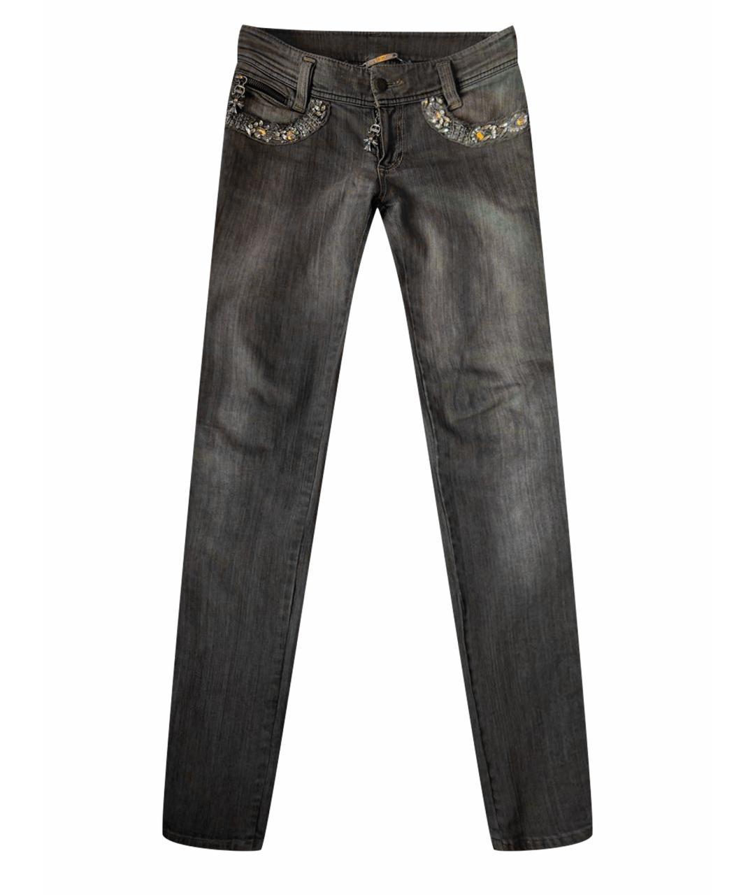 PHILIPP PLEIN Серые хлопковые прямые джинсы, фото 1