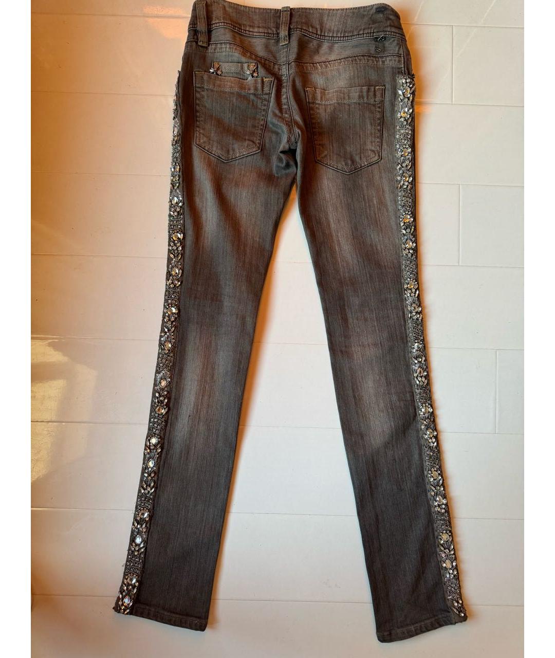 PHILIPP PLEIN Серые хлопковые прямые джинсы, фото 2
