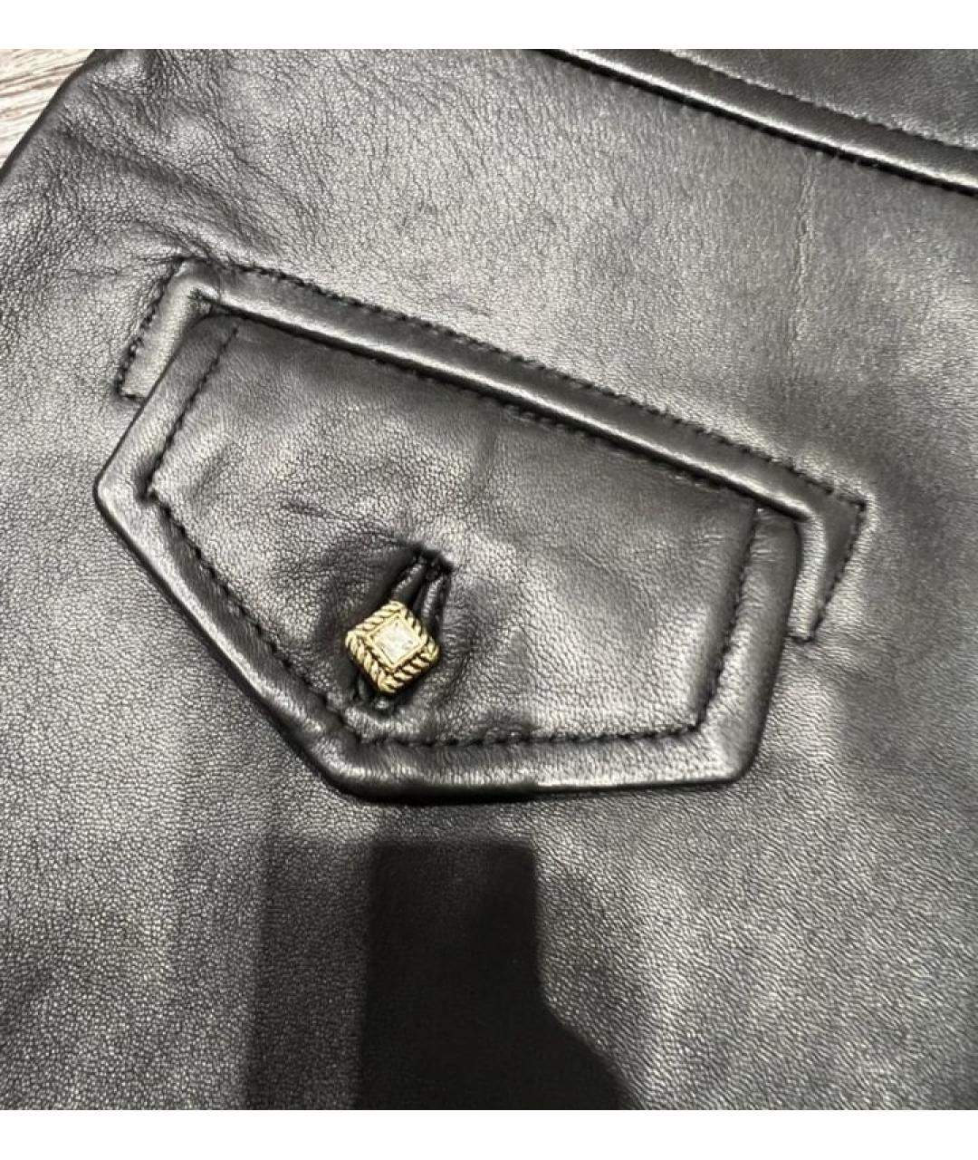 SANDRO Черная кожаная юбка мини, фото 5