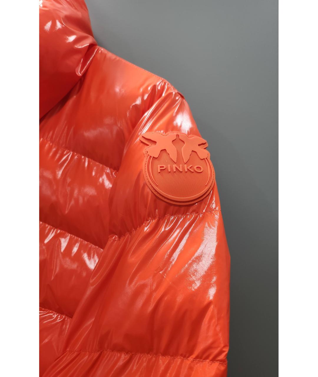 PINKO Оранжевая полиэстеровая куртка, фото 4