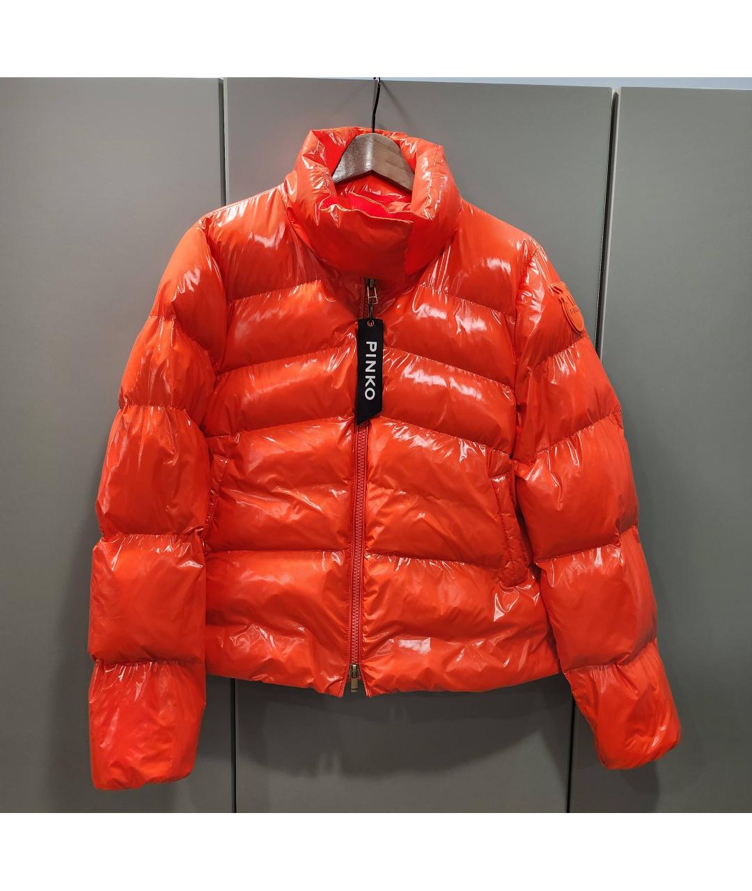 PINKO Оранжевая полиэстеровая куртка, фото 10