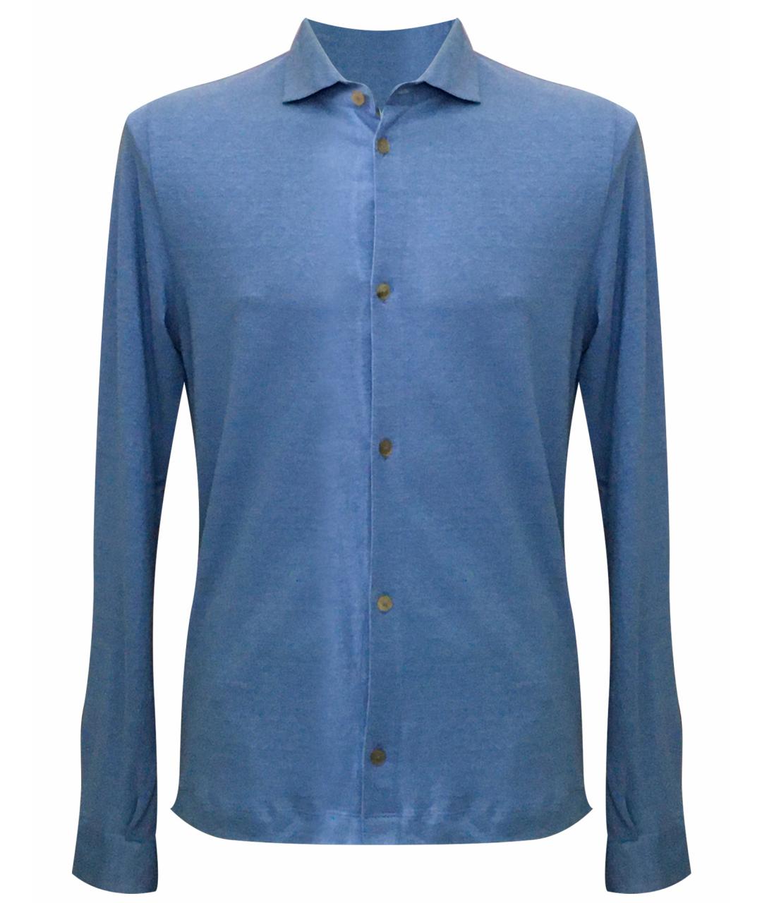 BILANCIONI Голубая льняная кэжуал рубашка, фото 1