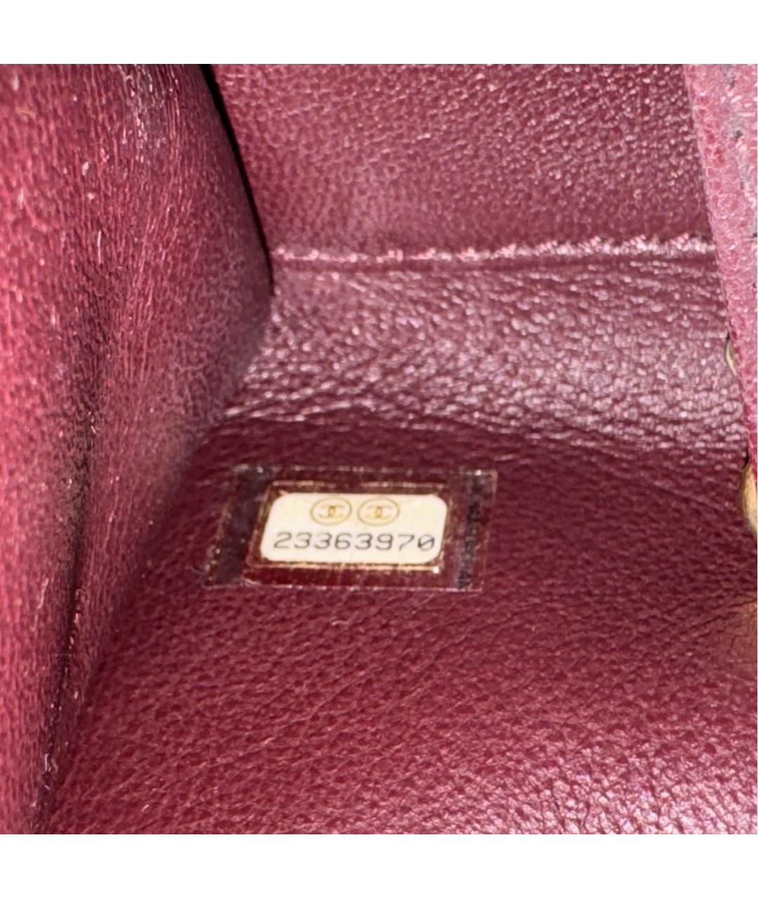 CHANEL PRE-OWNED Бордовая кожаная сумка с короткими ручками, фото 7
