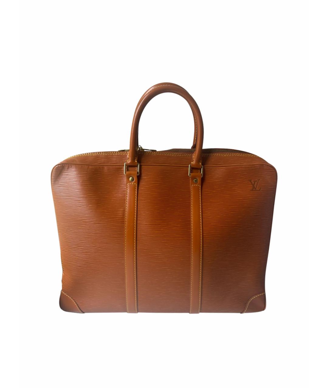 LOUIS VUITTON PRE-OWNED Оранжевый кожаный портфель, фото 1