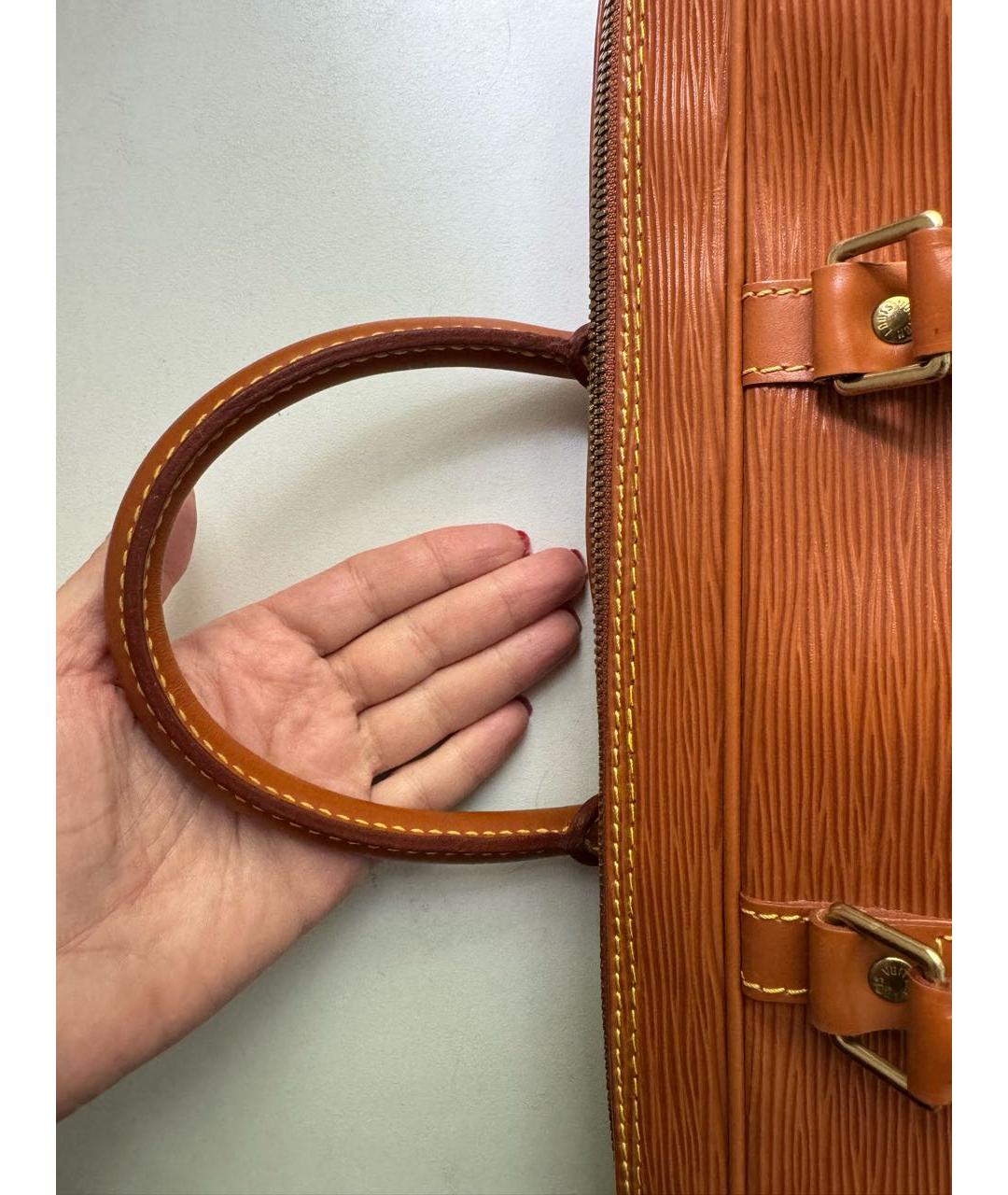 LOUIS VUITTON PRE-OWNED Оранжевый кожаный портфель, фото 6