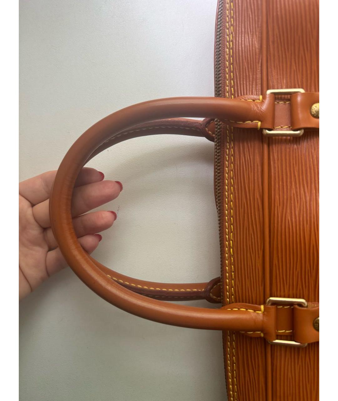 LOUIS VUITTON PRE-OWNED Оранжевый кожаный портфель, фото 5