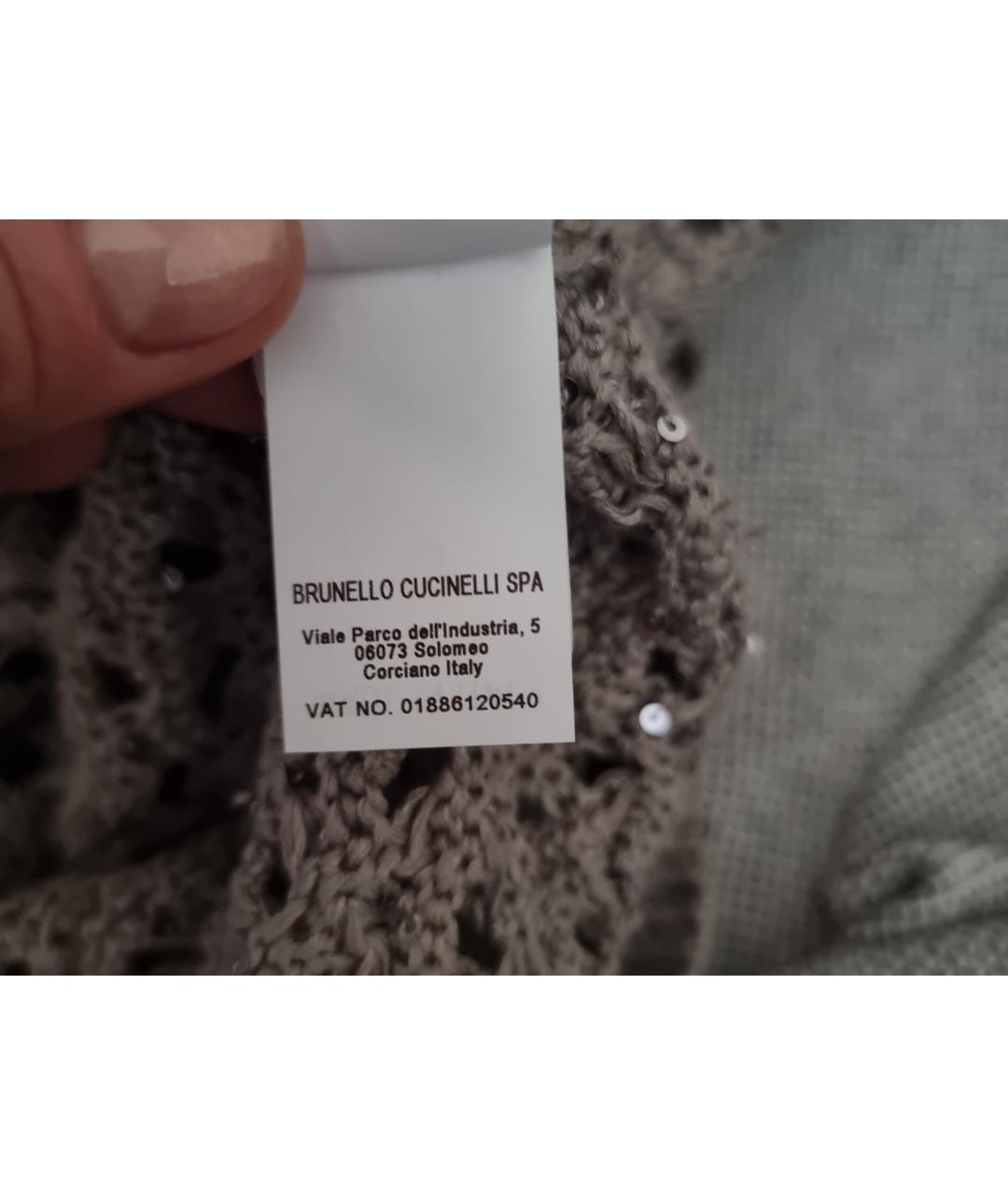 BRUNELLO CUCINELLI Серый хлопковый джемпер / свитер, фото 9