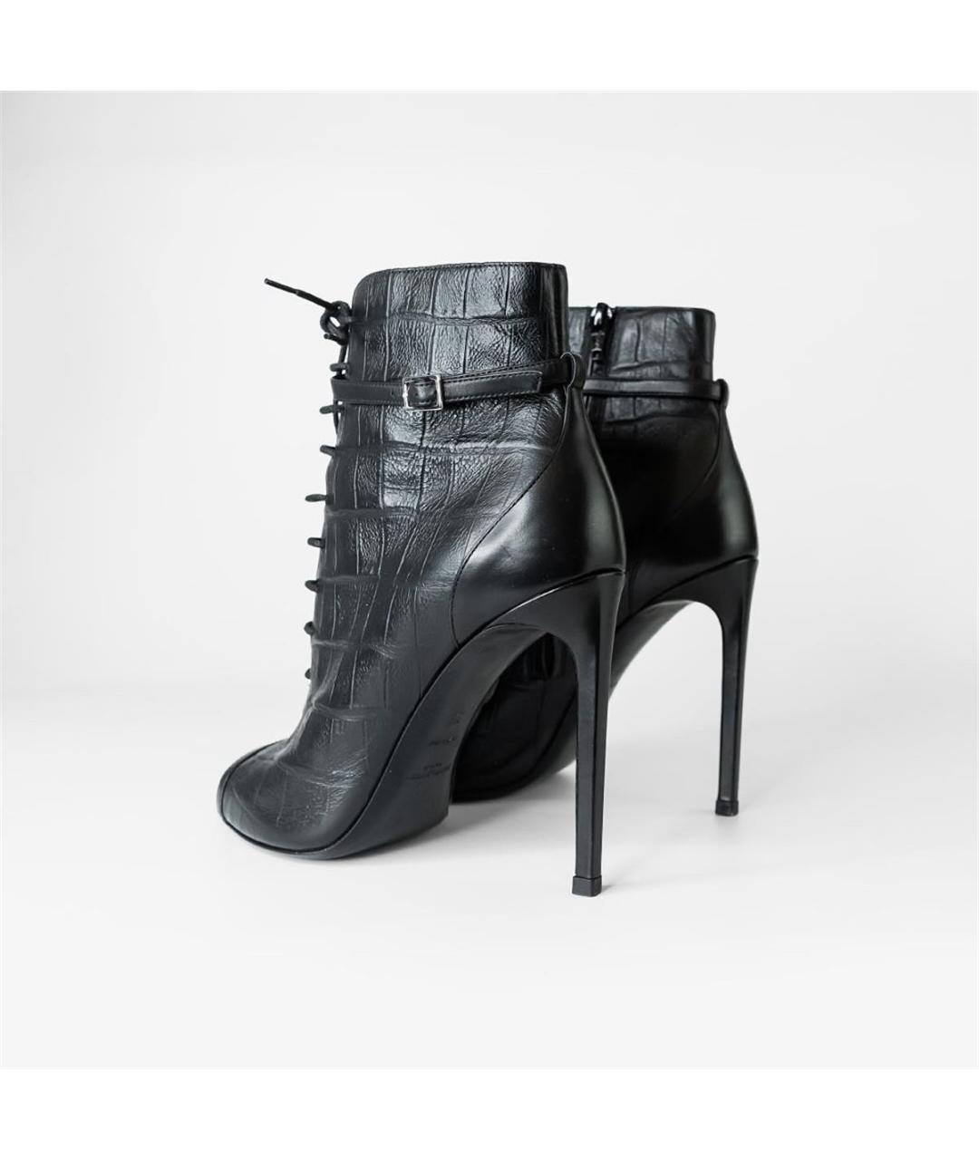 SAINT LAURENT Черные кожаные ботильоны, фото 4
