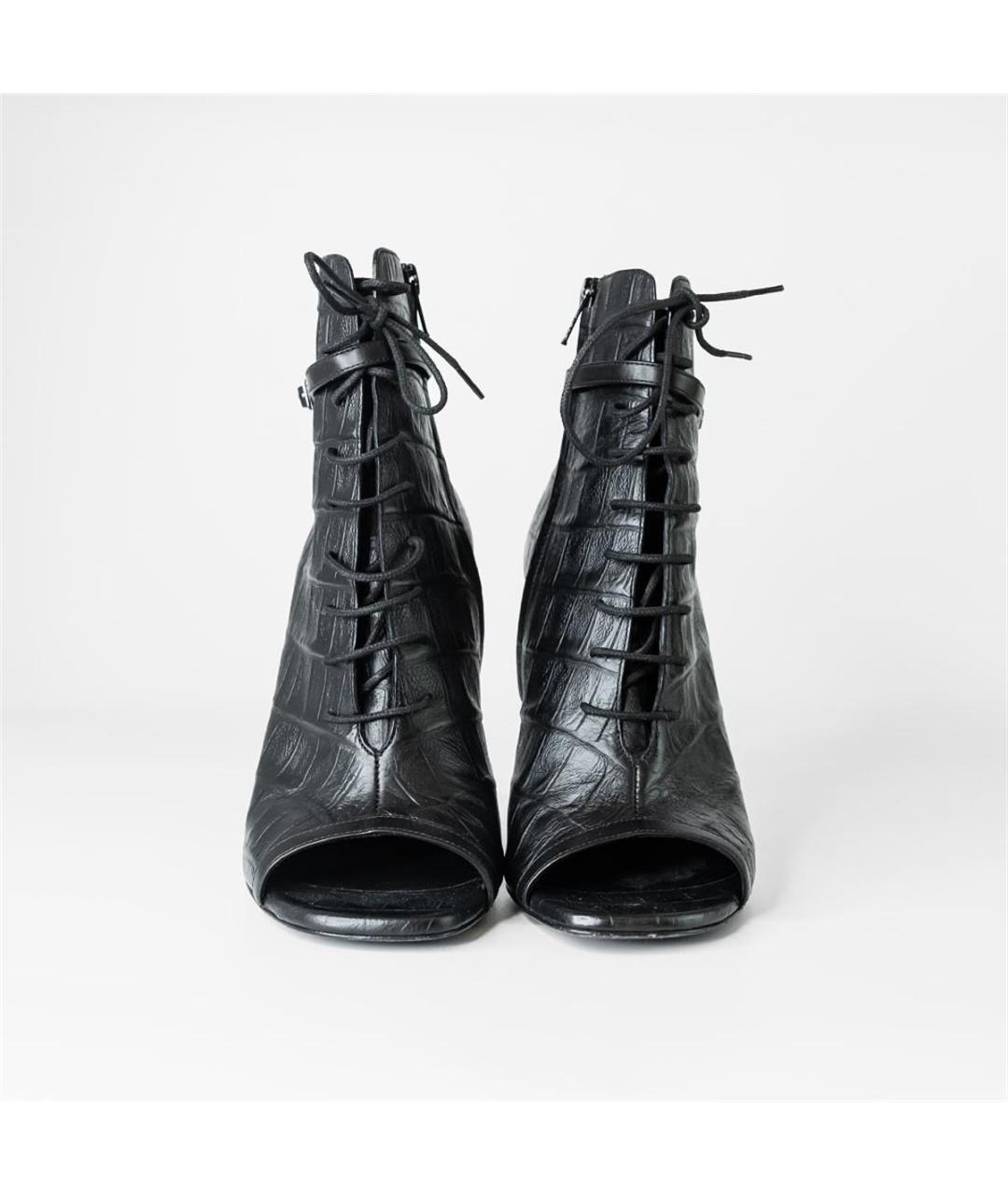 SAINT LAURENT Черные кожаные ботильоны, фото 3