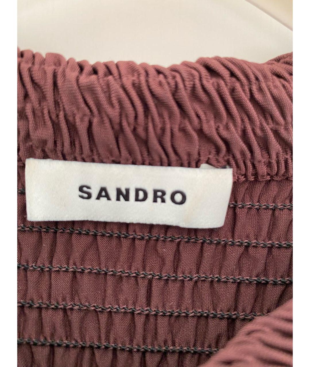 SANDRO Бордовая вискозная блузы, фото 3