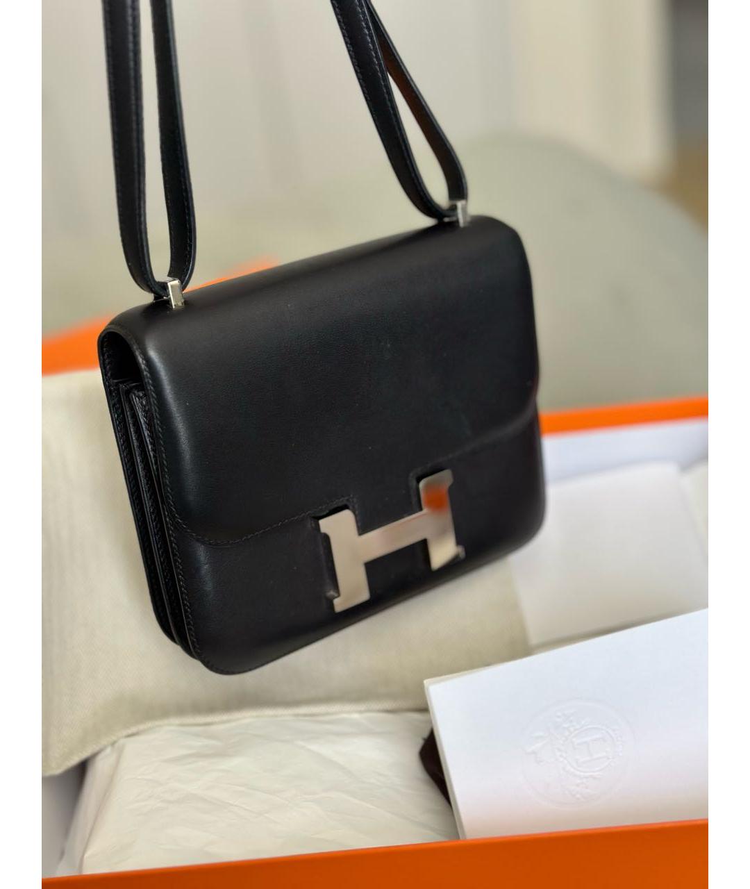 HERMES PRE-OWNED Черная кожаная сумка через плечо, фото 2