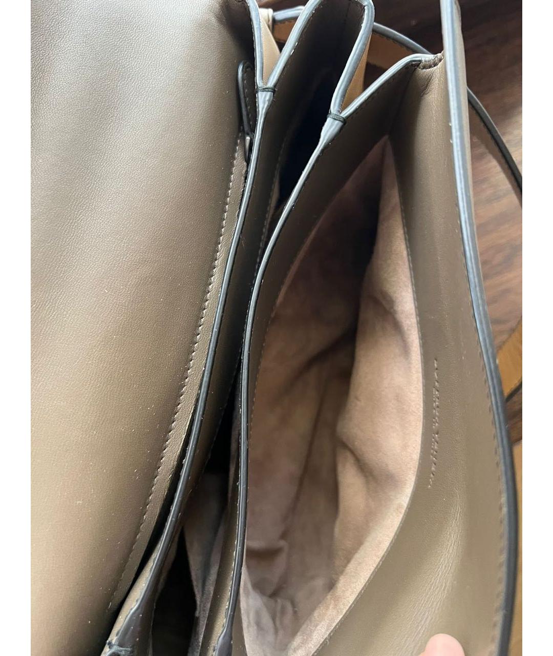BOTTEGA VENETA Серая кожаная сумка с короткими ручками, фото 4
