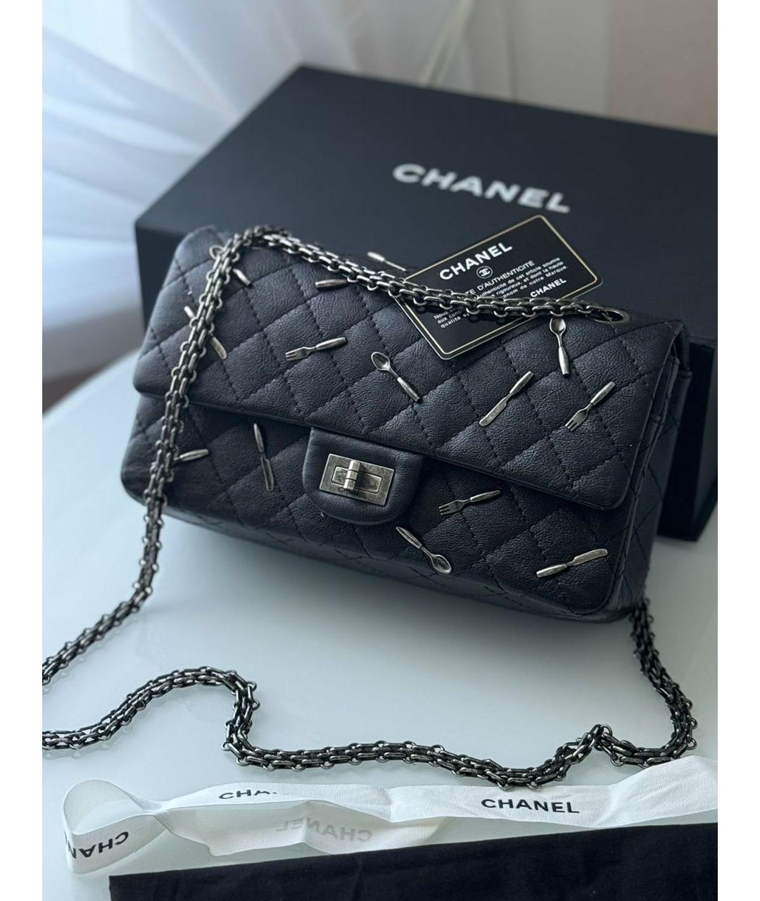 CHANEL PRE-OWNED Черная кожаная сумка через плечо, фото 9