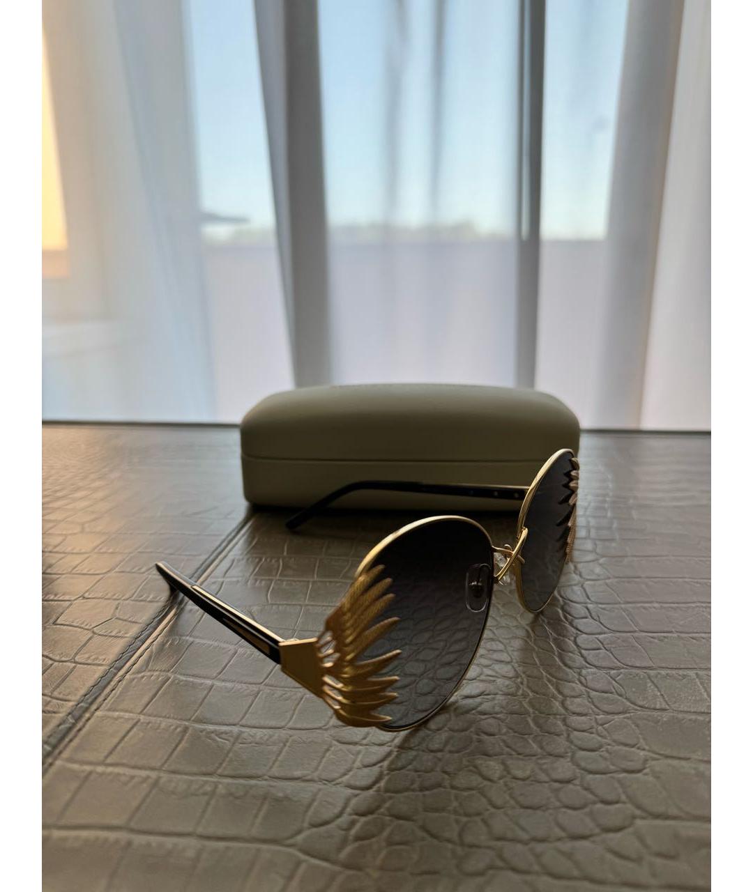 MATTHEW WILLIAMSON Золотые металлические солнцезащитные очки, фото 2