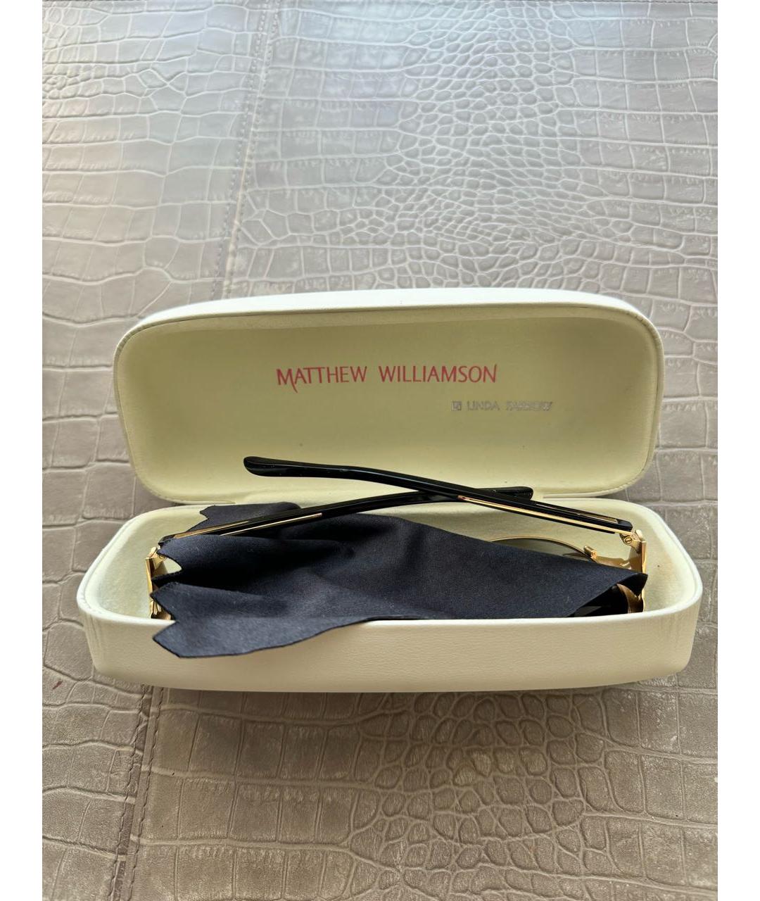 MATTHEW WILLIAMSON Золотые металлические солнцезащитные очки, фото 5