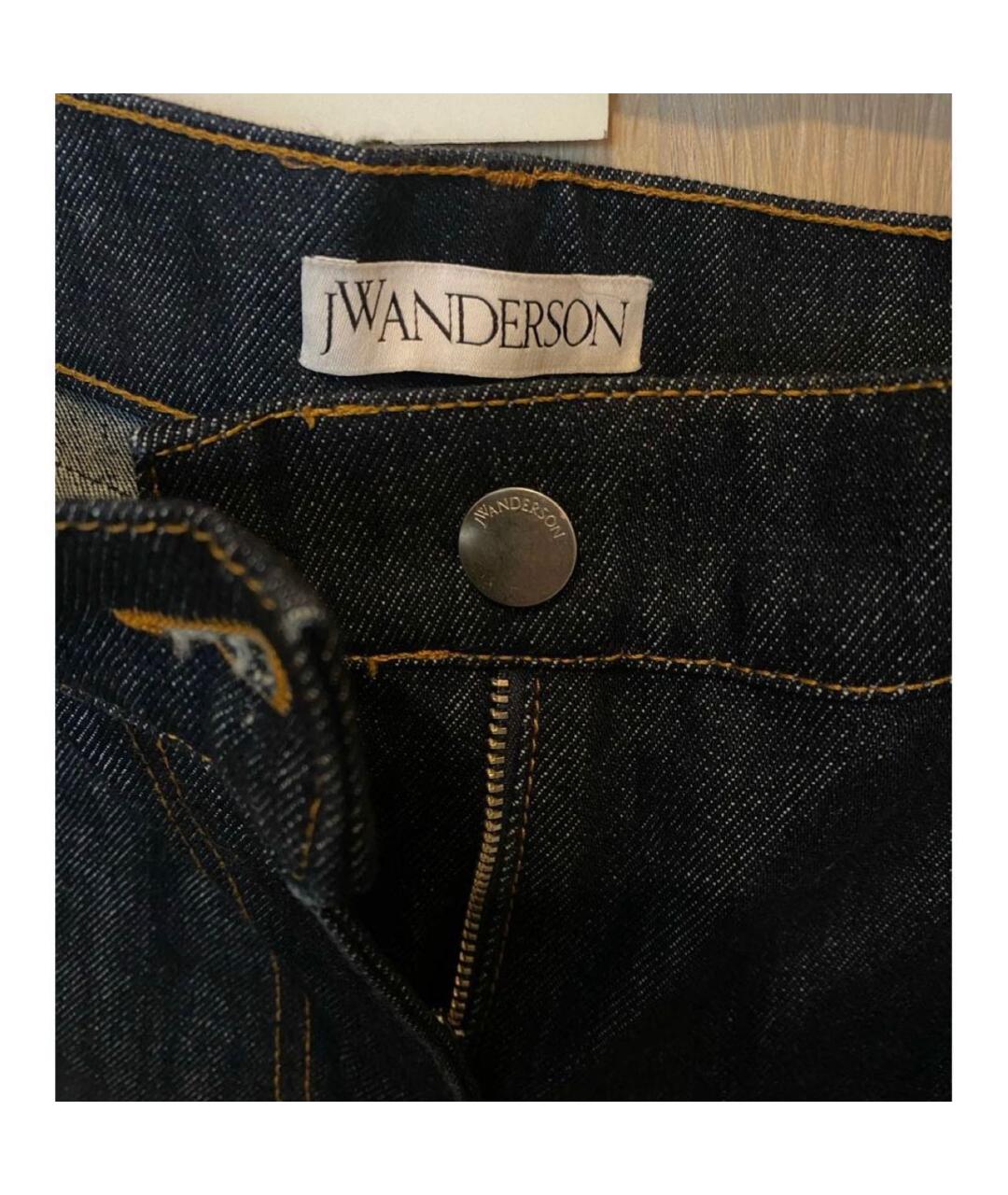 J.W.ANDERSON Темно-синие хлопковые джинсы клеш, фото 4