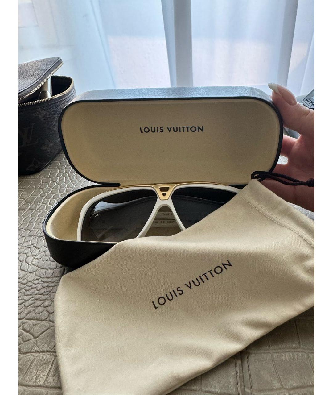 LOUIS VUITTON Белые пластиковые солнцезащитные очки, фото 4