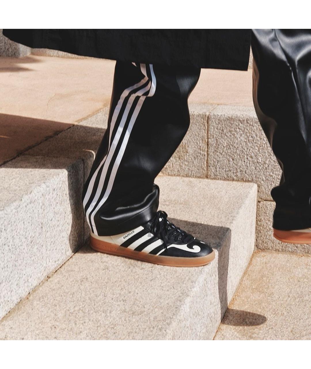 ADIDAS Черные кожаные низкие кроссовки / кеды, фото 5
