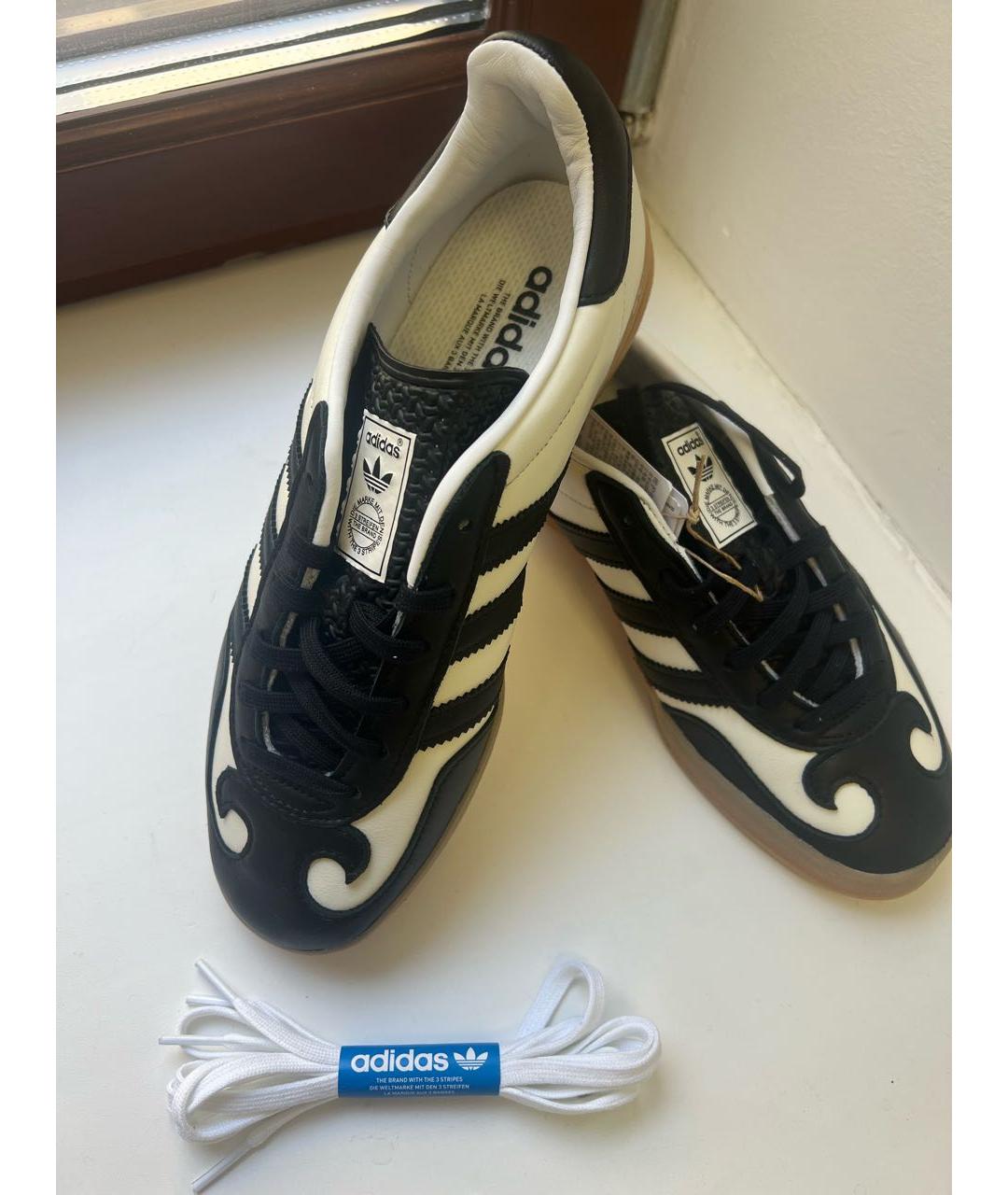 ADIDAS Черные кожаные низкие кроссовки / кеды, фото 4