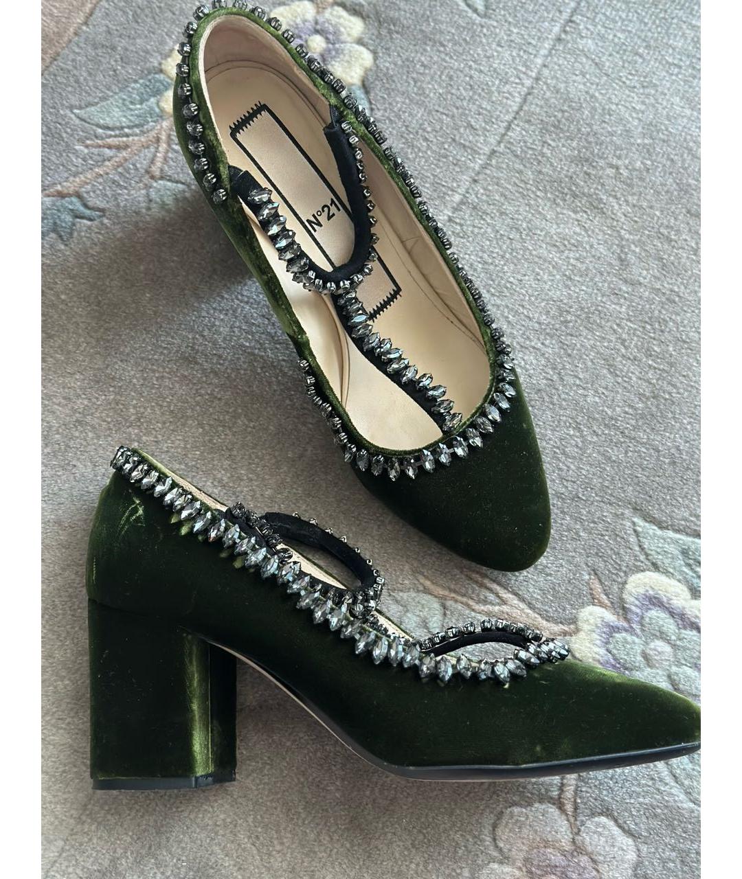 NO. 21 Зеленые бархатные туфли, фото 6