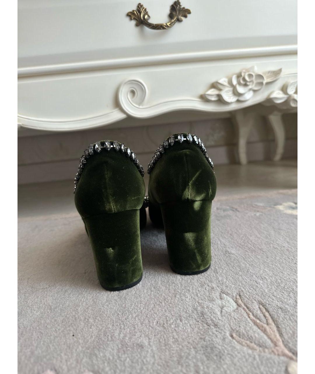 NO. 21 Зеленые бархатные туфли, фото 4
