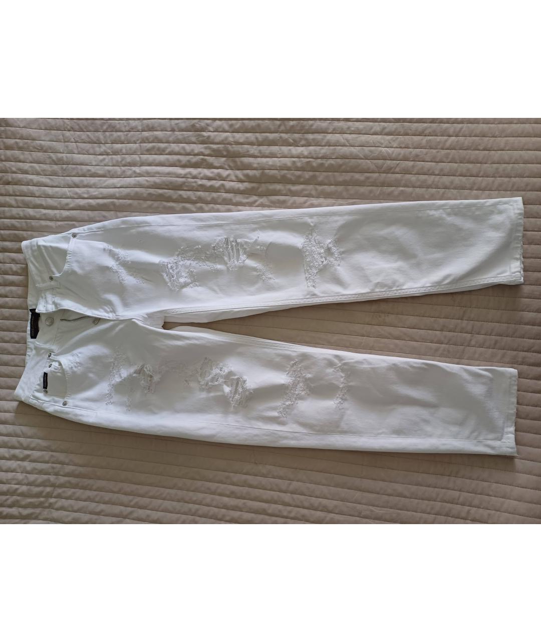 DOLCE&GABBANA Белые хлопко-эластановые джинсы слим, фото 6