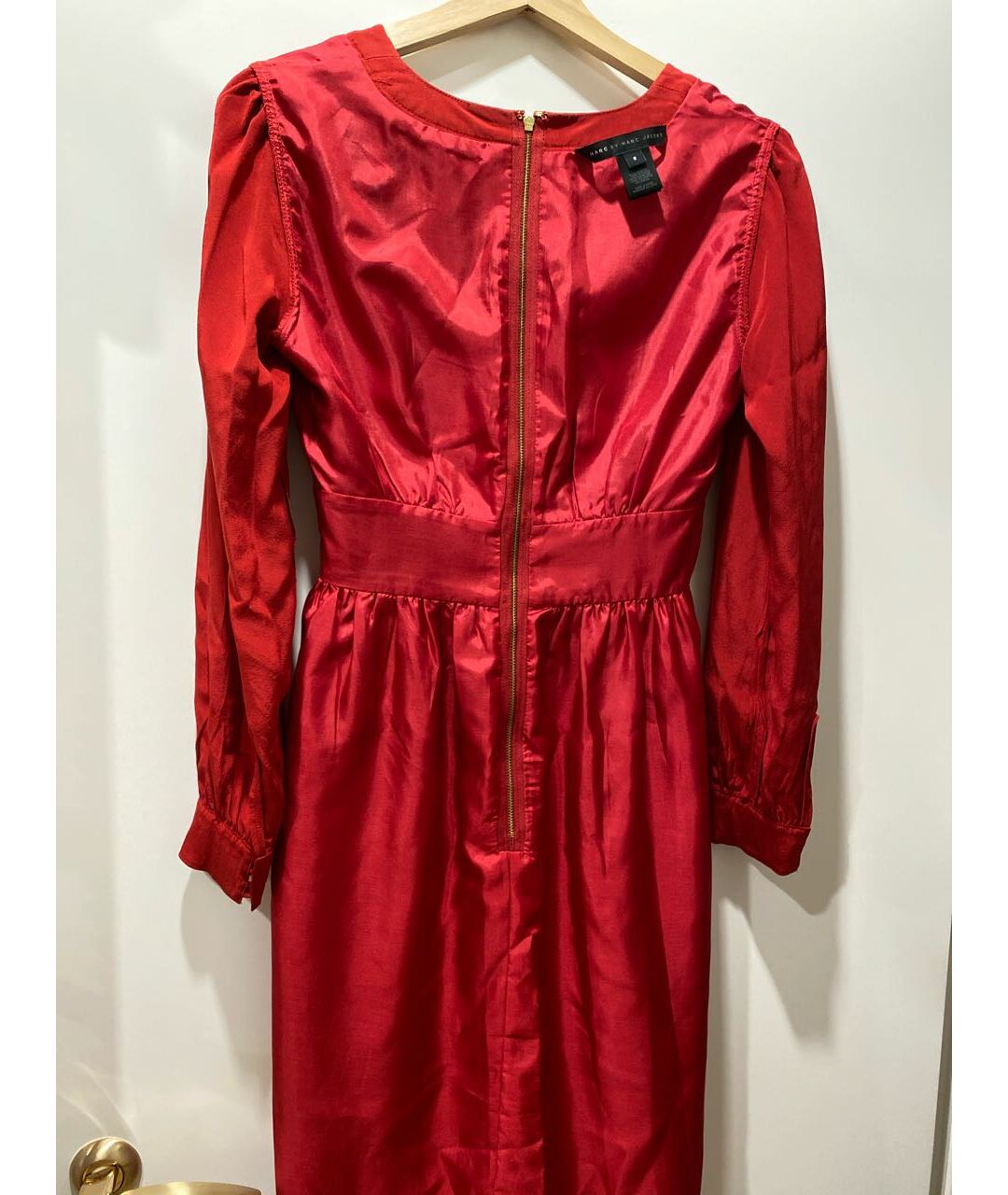 MARC BY MARC JACOBS Красное шелковое повседневное платье, фото 3