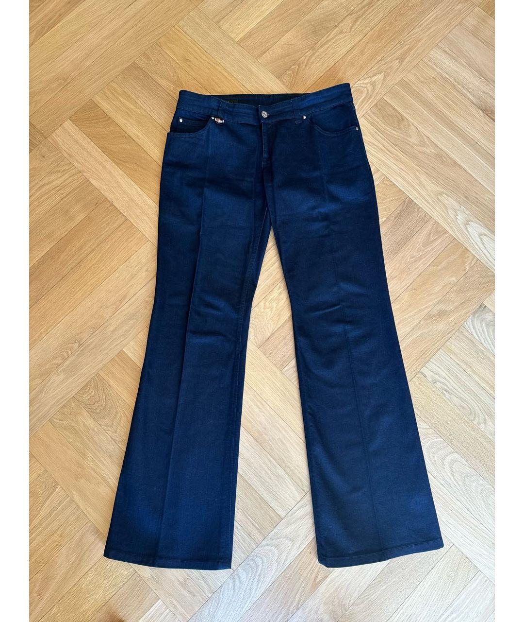 GUCCI Темно-синие хлопковые джинсы клеш, фото 6