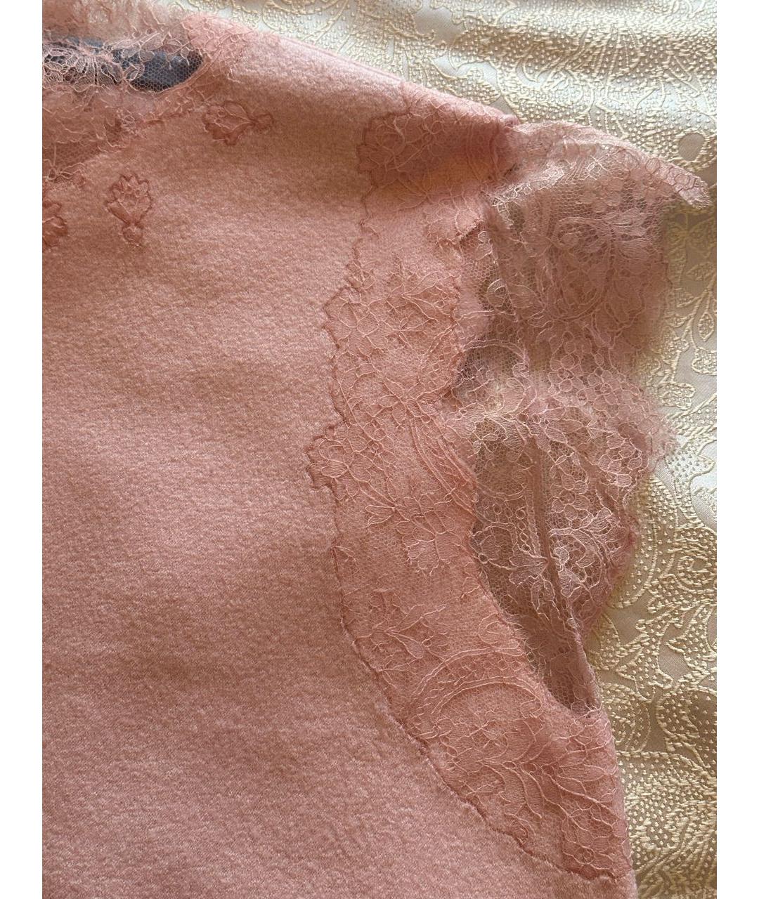 ERMANNO SCERVINO Розовое шерстяное коктейльное платье, фото 4