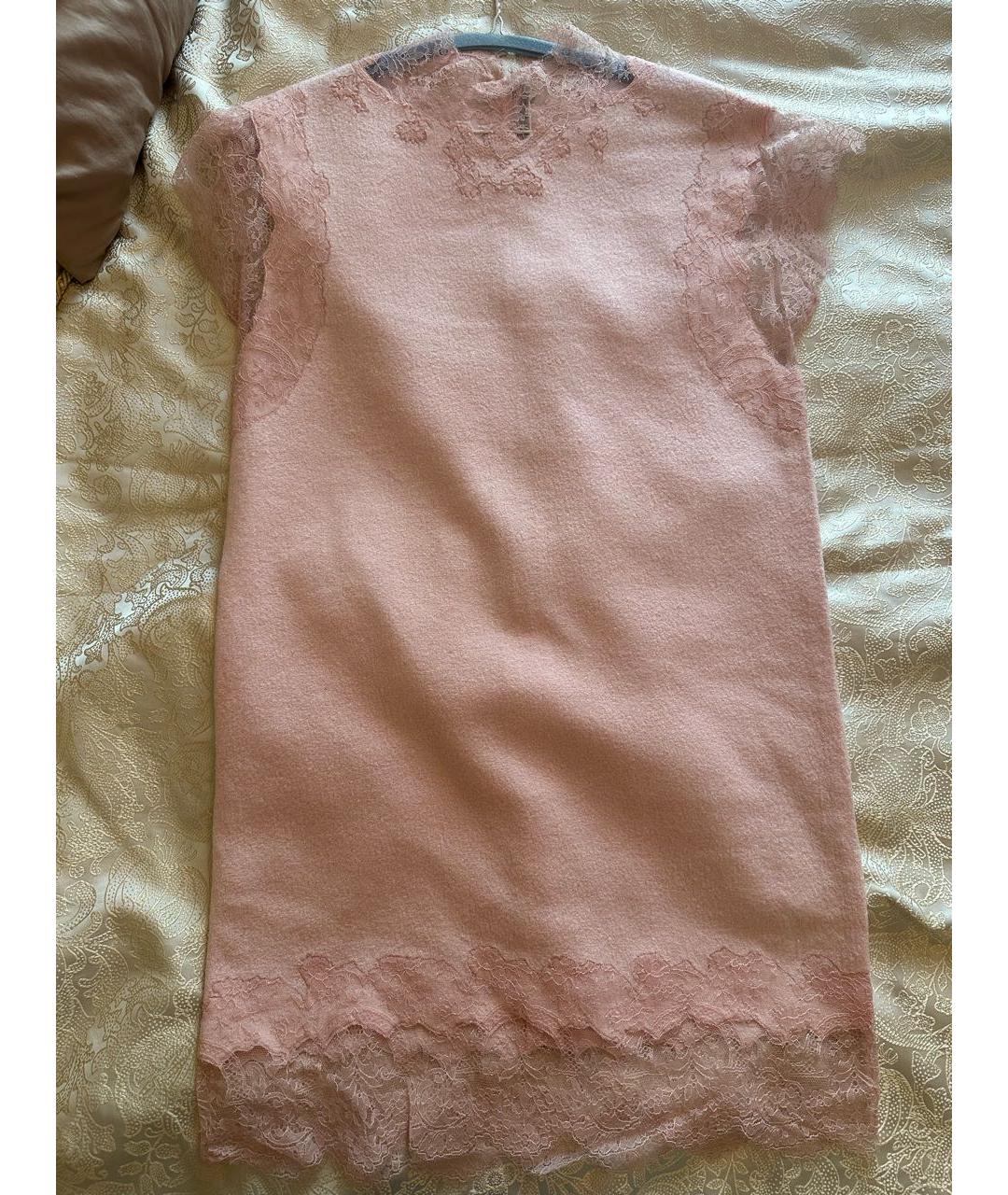 ERMANNO SCERVINO Розовое шерстяное коктейльное платье, фото 9